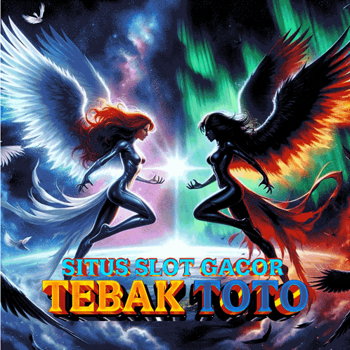 a poster for situs slot gacor tebak toto features two angels