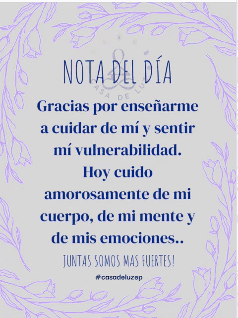 a note in spanish that says gracias por enseñarme a cuidar de mi y sentir mi vulnerabidad