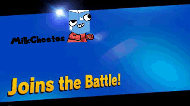 a sign that says joins the battle with a blue background