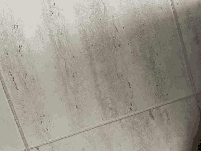 a close up of a tile wall with a gray border