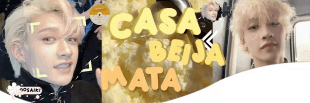 a picture of a man with the words casa beija mata written on it