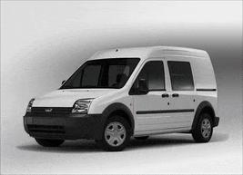 a white van is parked on a grey background