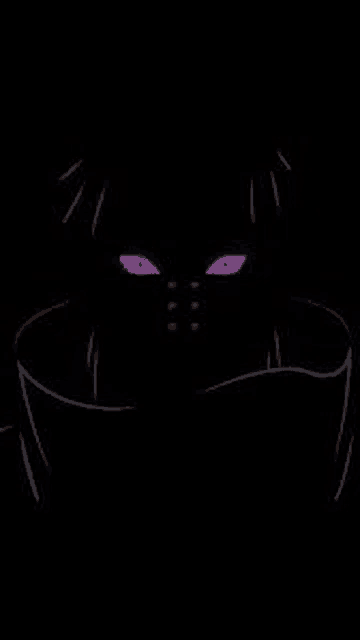 a person with purple eyes is standing in the dark with a black background .