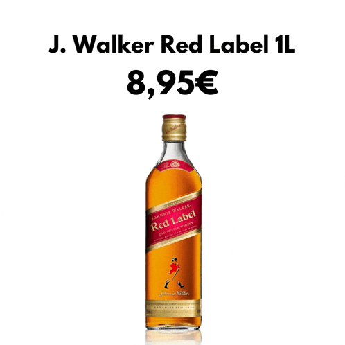 a bottle of j. walker red label 1l for 8.95 euro