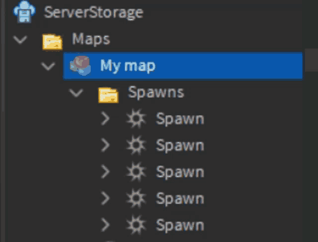 a screenshot of a server storage window showing spawn icons