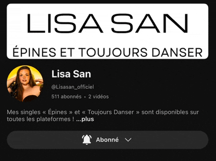 lisa san 's profile is shown on a black background