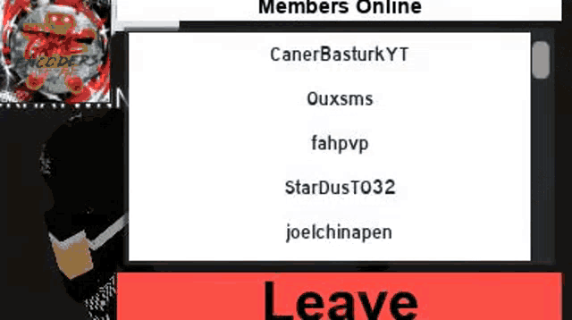 a screenshot of a website that says `` members online '' and leave .