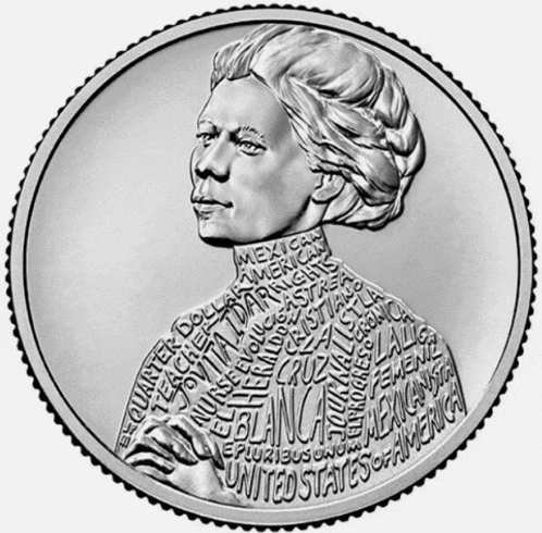 a silver coin with a woman 's face and the words " united states of america "