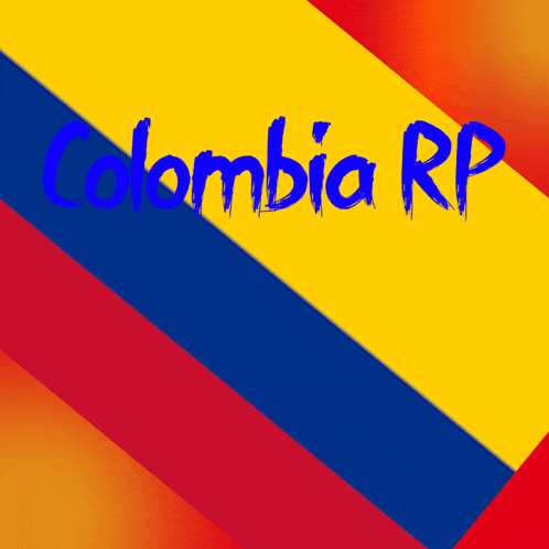 a colombia rp logo that is on a yellow red and blue background