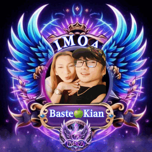 a picture of a man and woman with the name baste kian on it