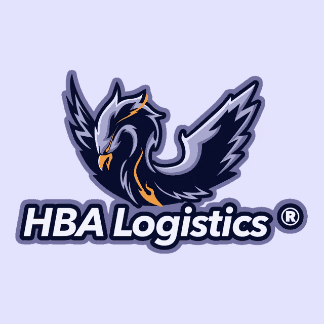 a logo for a company called hba logistics with an eagle on it