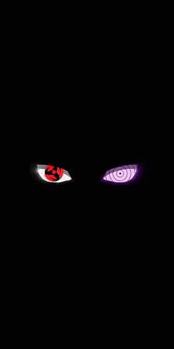 a pair of naruto eyes on a black background