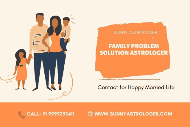 an advertisement for sunny astrologer family problem solution