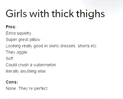 a list of pros and cons for girls with thick legs