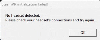 a screenshot of a computer screen that says steam vr initialization failed