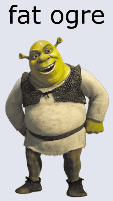 shrek from the movie shrek is standing with his hands on his hips