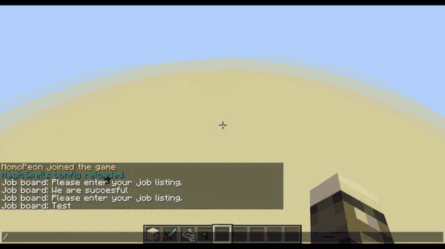 a screenshot of a minecraft game showing the job board inventory