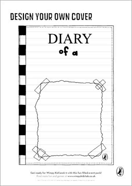 a diary of a wimpy kid book cover with a black and white checkered border .