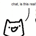 a black and white drawing of a cat and a dog talking to each other .