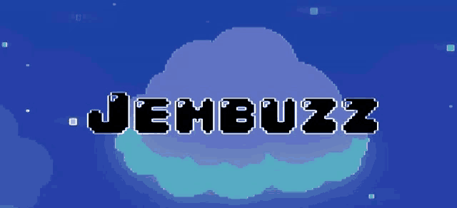 a pixel art of a cloud with the word jembuzz