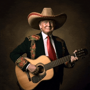 a man in a cowboy hat holds a guitar