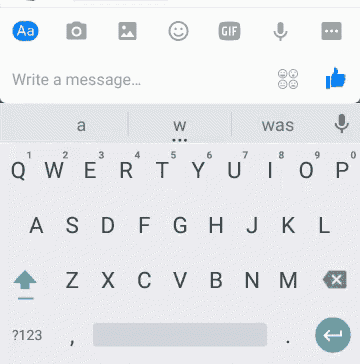 a screenshot of a cell phone keyboard with the letter w being selected