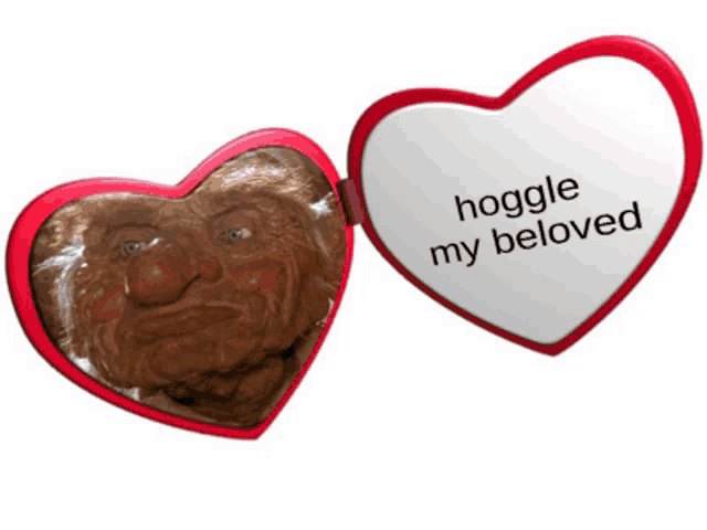 a heart shaped mirror with the words hogle my beloved