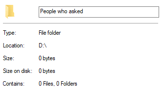 a screen shot of a file folder with the words people who asked at the top