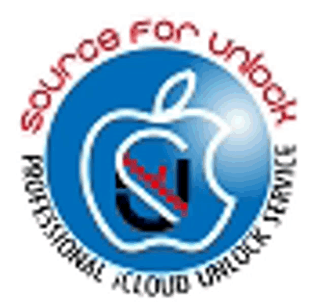 a blue circle with an apple and the words source for unlock