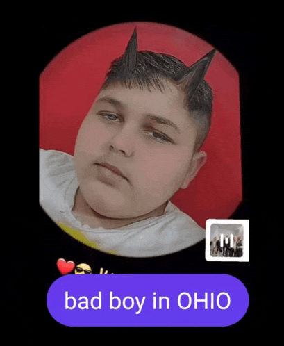 a picture of a boy with horns and the words bad boy in ohio below it