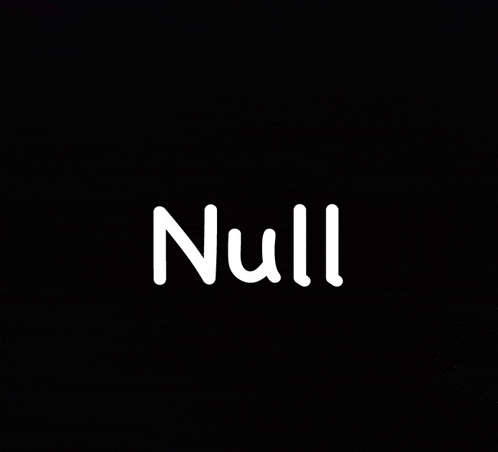 a black background with the word null in white letters