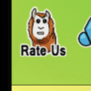 a picture of a llama with the words rate us on it