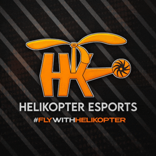 a logo for helicopter esports shows a helicopter with a propeller