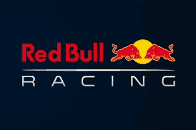 a red bull racing logo on a dark background