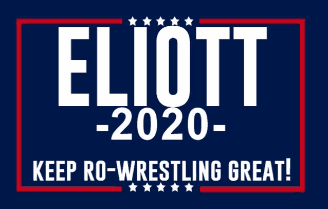 a blue sign that says " elliott 2020 " on it