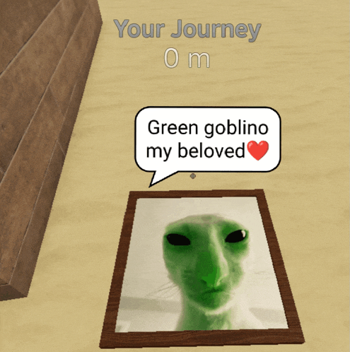 a picture of a green alien says green gollino my beloved