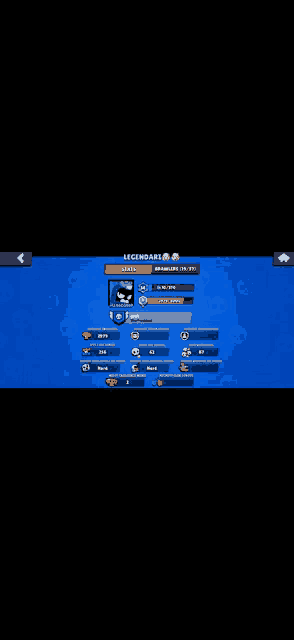 a screenshot of a game called brawl stars showing the stats of a character