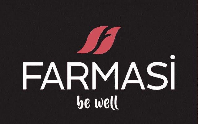 a logo for farmasi that says be well on it