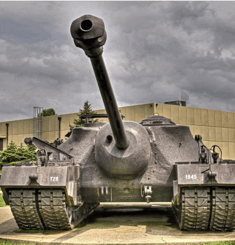 a tank with the number t28 on the side of it