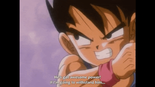 a cartoon character says he 's got awesome power if he 's going to withstand him