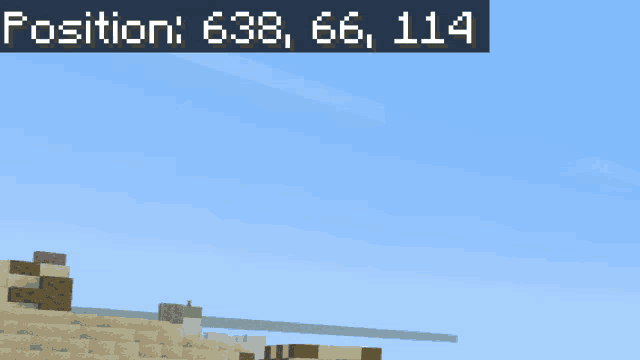 a screenshot of a minecraft game shows a position of 638.66 114