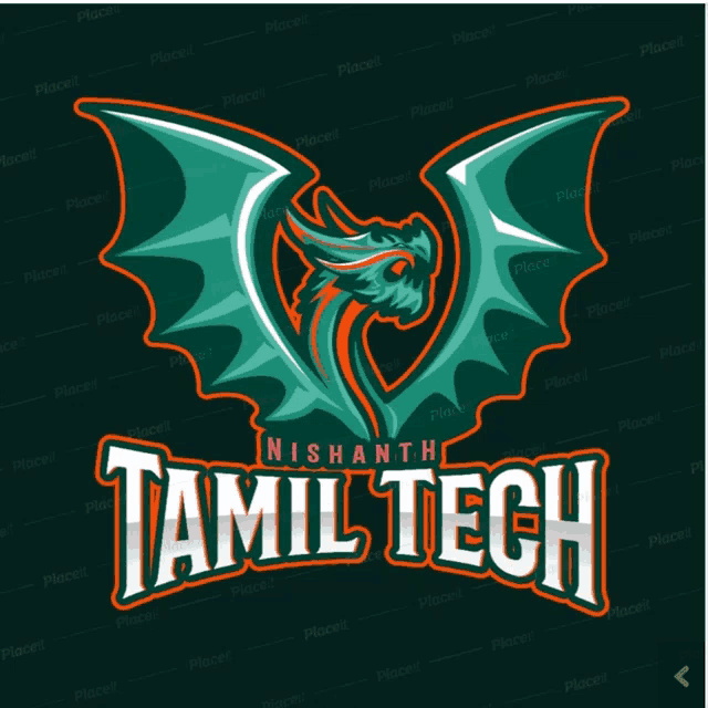 a logo for tamil tech with a dragon and the name nishanth