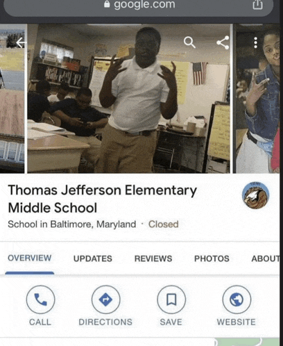 a screenshot of thomas jefferson elementary middle school