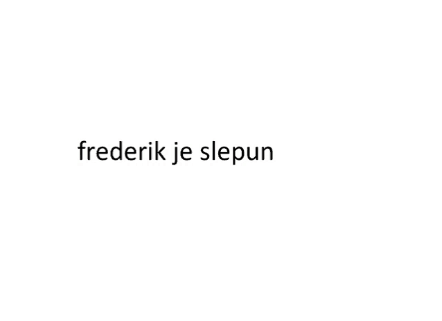 a white background with the words frederik je slepun written in black