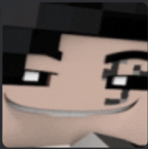 a close up of a minecraft character 's face with a smile on it