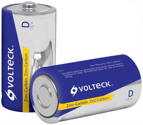 Voltech 46311 Carbon-Zinc Batteries D 2-Pack