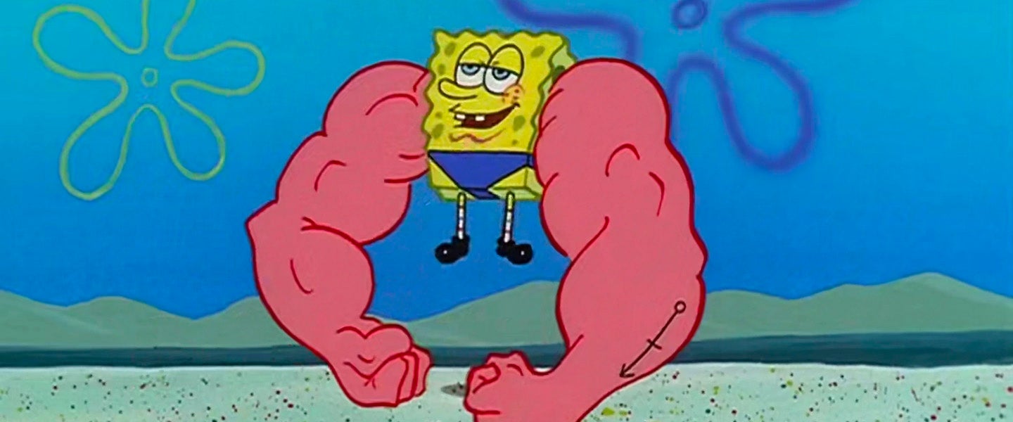 Spongebob Flexing Gif