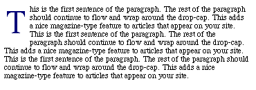 Drop cap style as viewed in Nav 4.04