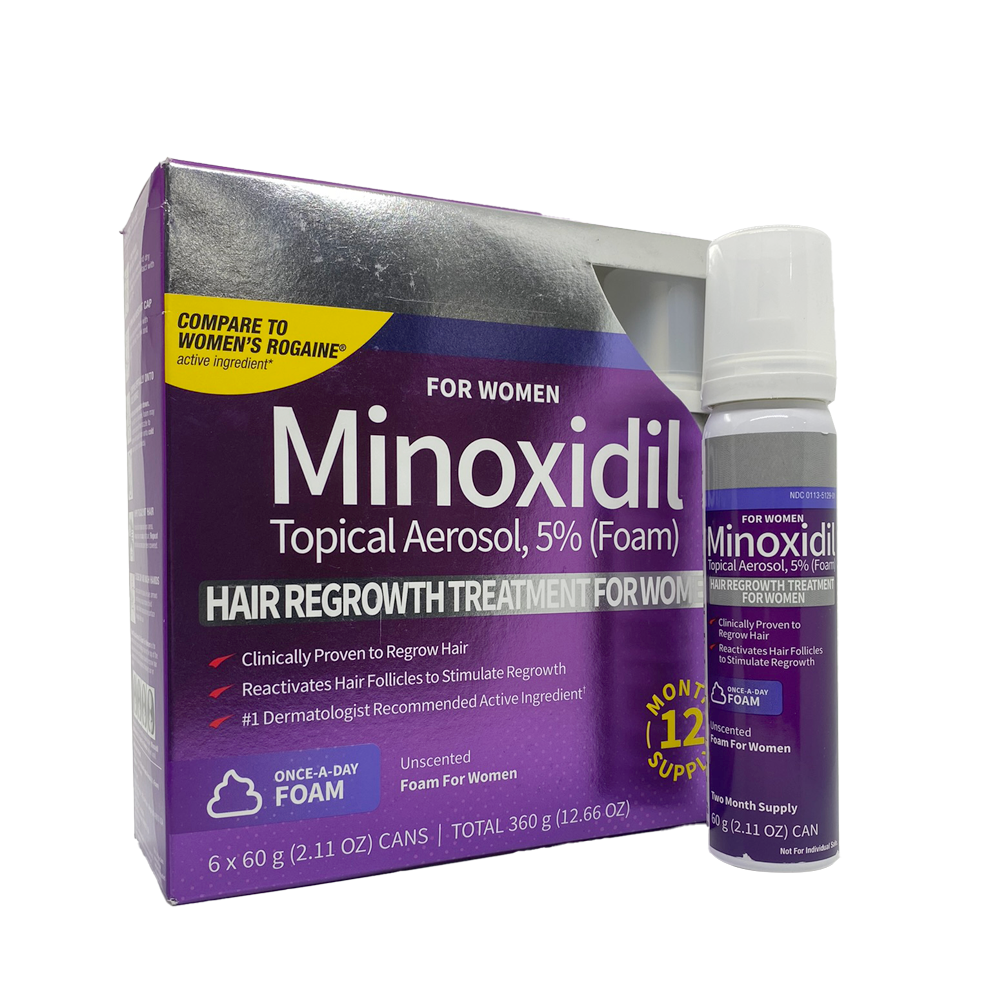 Minoxidil Kirkland Espuma para mujer 5% Packs - Minoxidil Store Colombia