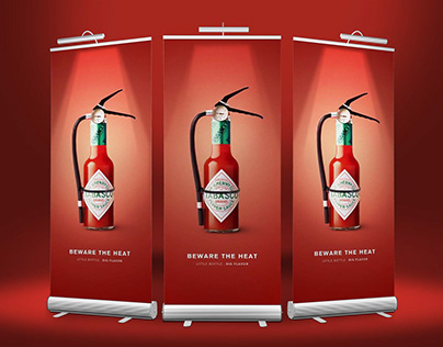 Roll-up Banner Mockup With Lights